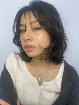 ムード マグ レーベル 南松本(MOOD Mag Label) 切りっぱなしボブ透明感カラー20代30代シースルーバング