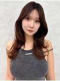 イメチェン/似合わせカット/フルバング/レッドブラウン/中野