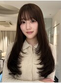 艶感ブラウンのロングレイヤー