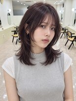 モト 船橋(moto)&nbsp;韓国クラゲレイヤー艶髪美髪プラムブラウン顔周りカット船橋