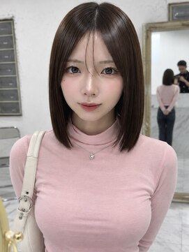 シーン(scene) 地毛風縮毛矯正 × 結べるストンボブ【広島】