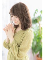 ヘアアンドビューティー ミック(Hair & Beauty miq)&nbsp;くびれカールが色っぽカワイイオリーブグレージュふわミディa