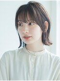 暗髪×ロブ×シースルーバング×オーガニックヘア