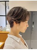 ハンサムショート×グレージュグラデーション