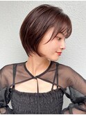 くびれヘアデジタルパーマチェリーブラウン