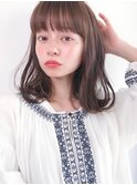 Say.黒髪ボブルフネビージュ小顔ワンレンレイヤーミディアム青山