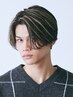 【センターパートと相性抜群】メンズカット+ハイライト ￥15000