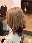 くびれヘア/アプリコットオレンジ/夏のヘアアレンジ/南草津