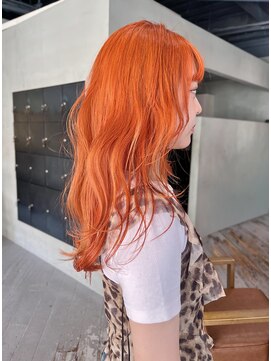 ヘアー アイス ルーチェ(HAIR ICI LUCE) オレンジカラーオレンジベージュブリーチカラー/中西