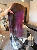 インナーカラーパープルデザインカラーケアブリーチカラー