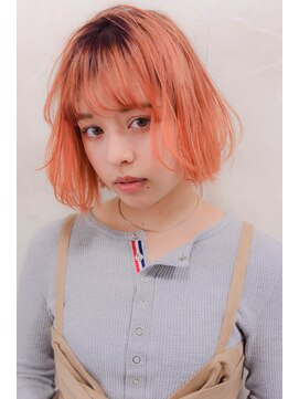 アリー 原宿 表参道(ALLY) [ALLY阿部]オレンジベージュ×シンプルボブ