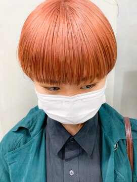 テトヘアー(teto hair) ペールオレンジ、コーラルオレンジ、マッシュショート