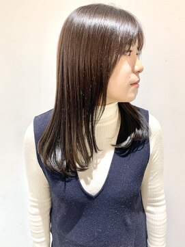 フォーク FOLK 【FOLK】透明感ダークグレージュ☆似合わせストレートミディ♪