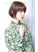 大人可愛い２０代３０代４０代小顔ペールベージュ 丸みボブA2