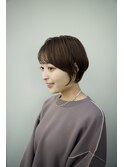 ショートボブ、束感ショート、シルキーアッシュ