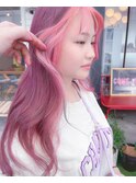 【BOXmico.】ピンクでフェイスフレイミング★艶ロング