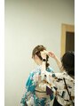 カミカガク&nbsp;浴衣の着付けとヘアセット。ラッシュリフトもおすすめ。
