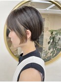 丸みショート×イヤリングカラー