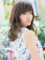 カバーヘア イヴ 戸頭店(COVER HAIR EVE)&nbsp;くせ毛風ウェーブ斜めバング抜け感ミディh3川口20代30代40代