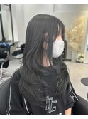 レイヤーカット/グレーブラック/透明感カラー【小山田繭】