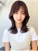 10代20代30代大人可愛い韓国風シースルーバング透明感ブルージュ