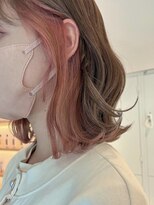 ジーナ 流山おおたかの森(Zina)&nbsp;イヤリングカラー×ケアブリーチ×ピーチピンク