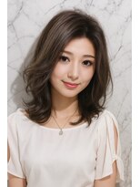 サードバイローラン(THiRD by ROULAND) オリーブグレークラゲヘアーココアベージュ