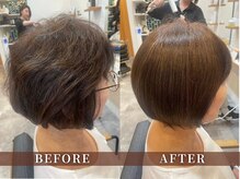 カット+ハリスノフトリートメントで輝く艶のショートヘアに！
