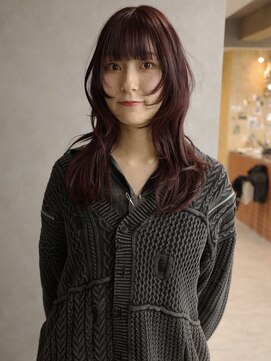 ボルドーカラー/ロングレイヤー