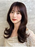 暗めカラー/韓国風巻き/レイヤーカット/髪質改善/縮毛矯正/池袋