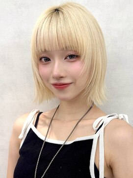 アッシュ 新杉田店(Ash) 新杉田レイヤーカット韓国ダブルカラー顔周り前髪カットボブ