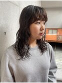 セミロングウェーブパーマ