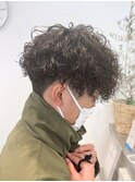 メンズパーマカジュアルフリックパーマヘアセット/20代30代