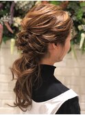 【結婚式、二次会、イベントに♪】ルーズ編みダウンスタイル
