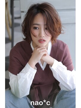 ナオシ 田原台店(nao c) 【nao*c 田原台店】マロンベージュカラーのくびれミディアムヘア