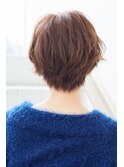 20代30代40代大人可愛いひし形ショートボブミルクティーブラウン