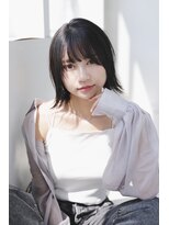 チェレ アズーリ 狭山店(Chere azuri)&nbsp;ミディアムレイヤーボブ/黒髪外ハネボブ/オン眉