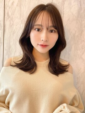 ルームバイシー 新宿(Loom. by Sea) 韓国風前髪/シルキーベージュ/グレージュカラー/斜めバング