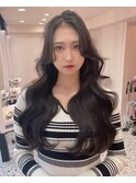 韓国風/レイヤーカット/セミロングヘア/20代/30代