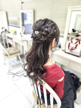 リサ 恵比寿(risa.) 編み込みハーフアップ