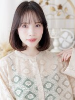 カバーヘア ブリス 戸田公園西口店(COVER HAIR bliss)&nbsp;シースルー前髪ダークアッシュ内巻き丸みボブa戸田公園20代30代