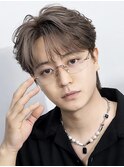 シースルーマッシュ韓国メンズヘアコンマバングフェザーパーマ
