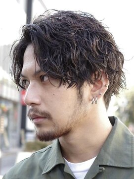 フィフス 渋谷(fifth) フェザーパーマセンターパートウルフカットシャドウパーマ