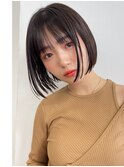 大人の軽めボブ透明感カラー