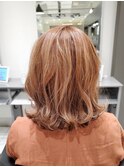 10代学割U24シースルーバングイヤリングカラー外ハネミディアム