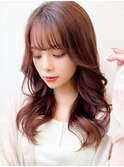 大人かわいい韓国ヘア/斜め前髪/ショコラアッシュ