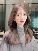 くびれる韓国ヘア_チェリーブラウンフェミニンロング_9098