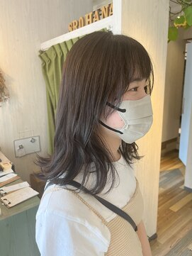 スパリゾート オハナ(SPA RESORT OHANA) 外はねセミロング×ダークブラウン