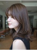 ◆小顔見せレイヤーカット/ショコラブラウン/大人の抜け感ミディ