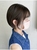 横浜タッセルボブショコラブラウン切りっぱなしボブショートボブ
